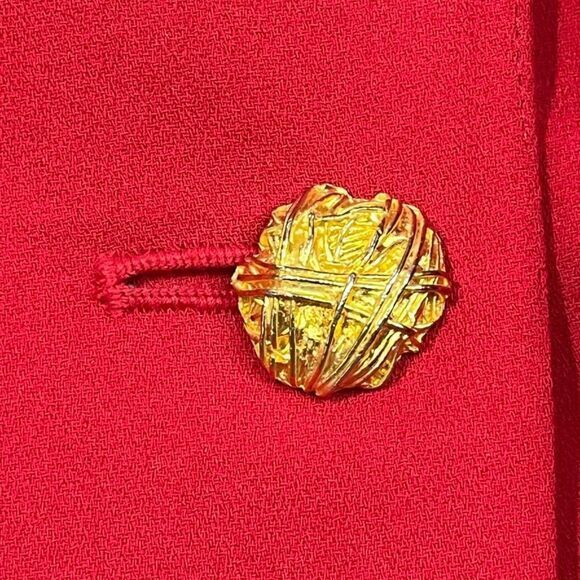 Jennifer Moore Red Blazer Single Button Professional Office Wear Petite Size 14 - Picture 7 of 8